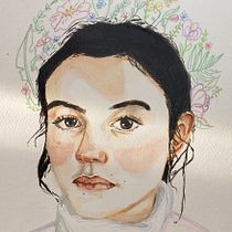 Mon projet du cours : Portrait à l'aquarelle d'après une photo. Traditional illustration, Watercolor Painting, and Portrait Drawing project by ceciledelmas55 - 01.19.2023