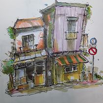 Il mio progetto del corso: Disegno architettonico espressivo con pennarelli colorati. Drawing, Architectural Illustration, Sketchbook & Ink Illustration project by Fiammetta Fiorentini - 01.19.2023
