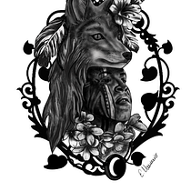 Mein Abschlussprojekt für den Kurs: Digitales Tattoo Design und Illustration mit Procreate. Traditional illustration, Graphic Design, Digital Illustration, Tattoo Design, and Digital Drawing project by evineumaier - 01.20.2023