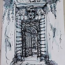 My project for course: Architectural Sketching with Watercolor and Ink. Sketching, Watercolor Painting, Sketchbook, Ink Illustration, Architectural Illustration, and Drawing project by Dwight Fincher - 01.20.2023
