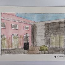 Meu projeto do curso: Desenho arquitetônico com aquarela e tinta. Sketching, Drawing, Watercolor Painting, Architectural Illustration, Sketchbook & Ink Illustration project by Marcela Soares - 01.20.2023