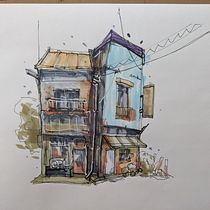 Mi proyecto del curso: Dibujo arquitectónico expresivo con marcadores de colores. Een project van  Schetsen,  Tekening,  Architecturale illustratie, Sketchbook y  Illustratie met inkt van mr_d_harrison - 21.01.2023