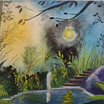 My project for course: Fantasy Landscapes with Watercolor & Gouache. Un progetto di Belle arti, Pittura, Pittura ad acquerello, Illustrazione naturalistica e Pittura gouache di Micaela D'Emili - 20.01.2023
