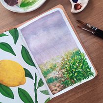 Mon projet du cours : Initiation à la peinture de paysages à la gouache. Fine Arts, Painting, Naturalistic Illustration, and Gouache Painting project by Kytie - 01.17.2023