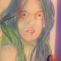 Mi proyecto del curso: Dibujo de retratos llamativos con lápices de colores. Drawing, Portrait Drawing, Sketchbook, and Colored Pencil Drawing project by sarangoesmerlada - 01.22.2023