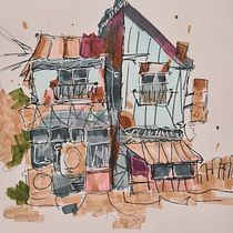 My project for course: Expressive Architectural Sketching with Colored Markers. Een project van  Schetsen,  Tekening,  Architecturale illustratie, Sketchbook y  Illustratie met inkt van Gabi Harding - 22.01.2023