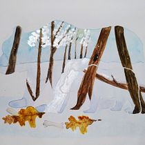 My project for course: Double Exposure Watercolor: Painting Nature. Een project van Traditionele illustratie, Aquarelschilderen, Realistische tekening y Naturalistische illustratie van kele_andrea10 - 22.01.2023