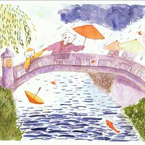 Mi proyecto del curso: Ilustración en acuarela con influencia japonesa. Traditional illustration, Drawing, and Watercolor Painting project by linacerniauskaite - 01.20.2023