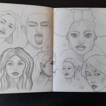 Meu projeto do curso: Caderno de retratos: explore o rosto humano. Un projet de Esquisse , Dessin, Dessin de portrait , et Dessin artistique de Nadia CANTANHEDE - 23.01.2023