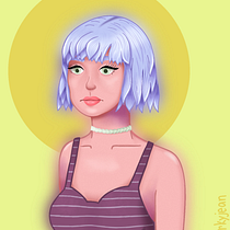 My project for course: Female Character Portraits in Procreate. Projekt z dziedziny Trad, c, jna ilustracja, Ilustracja c, frowa, R, sunek c i frow użytkownika doreyjg - 21.01.2023
