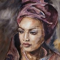 My project for course: Watercolor Portraits: Capture a Model's Personality. Fine Arts, Painting, Watercolor Painting, and Portrait Drawing project by Caromin Louw - 02.08.2023