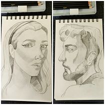 Meu projeto do curso: Sketchbook de retratos com lápis grafite. Artes plásticas, Esboçado, Desenho, e Sketchbook projeto de gabrielamarilyne - 23.01.2022