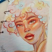 Meu projeto do curso: Desenho de retratos vibrantes com lápis de cor. Drawing, Portrait Drawing, and Colored Pencil Drawing project by Lissandra Silva - 01.24.2023