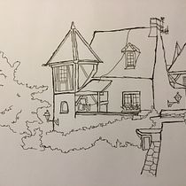 Mijn project van de cursus: Creëer expressieve architecturale schetsen met kleurstiften. Sketching, Drawing, Architectural Illustration, Sketchbook & Ink Illustration project by Jeannette Van de Loop - 01.24.2023