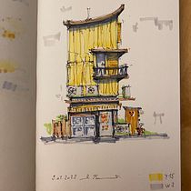 Mein Abschlussprojekt für den Kurs: Expressive Architekturskizzen mit Markern. Een project van  Schetsen,  Tekening,  Architecturale illustratie, Sketchbook y  Illustratie met inkt van Beat Steinmann - 28.12.2022