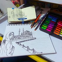 Mezquita a todo color. Ilustração tradicional, Esboçado, Criatividade, Desenho, Pintura em aquarela, e Sketchbook projeto de Marisela Merino Corona - 25.01.2023
