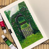 Mon projet du cours : Initiation à la peinture de paysages à la gouache. Fine Arts, Painting, Naturalistic Illustration, and Gouache Painting project by morgane.rosado - 01.25.2023