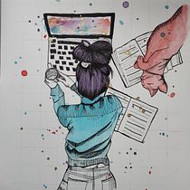 My project for course: Manual Illustration Techniques: Hatching and Dripping. Un progetto di Character design, Belle arti, Pittura, Pittura ad acquerello, Disegno di ritratti e Disegno artistico di khutcherson6691 - 24.01.2023