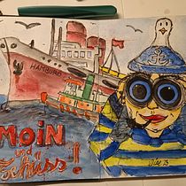 Mein Abschlussprojekt für den Kurs: Aquarellsketching: Drück deine Ideen aus . Ilustração tradicional, Esboçado, Criatividade, Desenho, Pintura em aquarela, e Sketchbook projeto de Nadine Groth - 25.01.2023