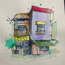 My project for course: Expressive Architectural Sketching with Colored Markers. Sketching, Drawing, Architectural Illustration, Sketchbook & Ink Illustration project by xdan2001 - 01.26.2023