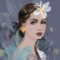 My project for course: Stylish Illustrated Portraits with Mixed Media. Ilustração tradicional, Artes plásticas, Ilustração digital, e Pintura Acrílica projeto de Valya Papadopoulou - 25.01.2023