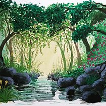 Mein Abschlussprojekt für den Kurs: Illustration von Fantasielandschaften mit Aquarell und Gouache. Artes plásticas, Pintura, Pintura em aquarela, Ilustração naturalista, e Pintura guache projeto de Katja Bader - 27.01.2023
