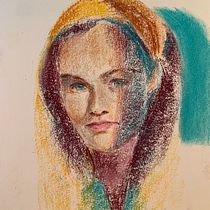 Mijn project van de cursus: Expressief portrettekenen met zachte pastels. Traditional illustration, Fine Arts, Drawing, Portrait Drawing, and Artistic Drawing project by sc7265gmxf - 01.27.2023