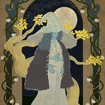 Elden Ring - Ranni the Witch - Art Nouveau. Ilustração tradicional, Artes plásticas, Ilustração digital, Desenho de retrato, Desenho artístico, Desenho digital, e Pintura digital projeto de gustsorrentino - 27.01.2023