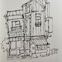 Mein Abschlussprojekt für den Kurs: Expressive Architekturskizzen mit Markern. Sketching, Drawing, Architectural Illustration, Sketchbook & Ink Illustration project by sabinche - 01.27.2023