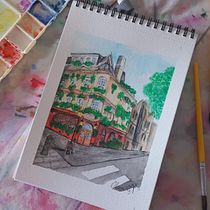 Meu projeto do curso: Desenho arquitetônico com aquarela e tinta. Sketching, Drawing, Watercolor Painting, Architectural Illustration, Sketchbook & Ink Illustration project by jerusa.goncalves - 01.27.2023
