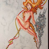 Mon projet du cours : Personnages fantastiques à l'encre et l'aquarelle . Traditional illustration, Character Design, Pencil Drawing, Drawing, Watercolor Painting & Ink Illustration project by naoa.naval - 01.27.2023