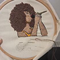 Mon projet du cours : Portraits réalistes à imprimer et broder. Projekt z dziedziny  Haft,  Tkactwo, Wzornictwo tekst i liów użytkownika gosiadolinska - 28.01.2023