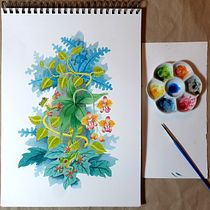 Mon projet du cours : Peinture en négatif à l’aquarelle pour illustration jeunesse. Un proyecto de Ilustración tradicional, Pintura, Dibujo a lápiz, Pintura a la acuarela, Ilustración infantil y Narrativa de valerie.le-corre - 28.01.2023