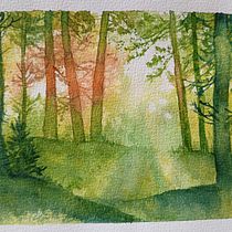 Mój projekt z kursu: Oniryczne pejzaże akwarelą: maluj światłem. Un projet de Peinture , et Aquarelle de paulina_lew - 28.01.2023