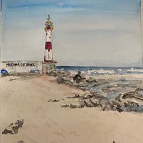 Meu projeto do curso: Paisagens em aquarela: técnicas e ferramentas experimentais. Een project van  Beeldende kunst, Schilderij y Aquarelschilderen van ceciliarokembach - 28.01.2023