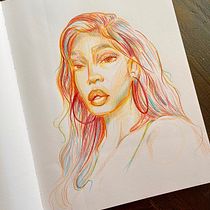 My project for course: Vibrant Portrait Drawing with Colored Pencils. Desenho, Desenho de retrato, Sketchbook, e Desenho com lápis de cor projeto de gianluca_ritchie - 28.01.2023