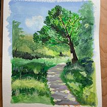 My project for course: Landscape Painting with Gouache for Beginners. Fine Arts, Painting, Naturalistic Illustration, and Gouache Painting project by Alexandra Veneziani - 01.28.2023