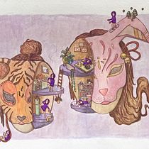 My project for course: Surreal Illustration with Watercolor and Ink. Traditional illustration, Fine Arts, Painting, Drawing, and Watercolor Painting project by Camilla Lau - 01.29.2023