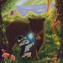 Mi proyecto del curso: Diario de dibujo: crea personajes fantásticos "El gato brujo y EL oso". Character Design, Sketching, Pencil Drawing, Drawing, and Sketchbook project by Keila Mora - 01.29.2023