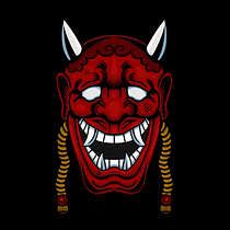 Arte Máscara Oni (@GhostBoyGraff). Ilustração tradicional, Ilustração vetorial e Ilustração digital projeto de Gabriel França de Moura - 26.01.2023