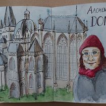 Mein Abschlussprojekt für den Kurs: Aquarellsketching: Drück deine Ideen aus . Ilustração tradicional, Esboçado, Criatividade, Desenho, Pintura em aquarela, e Sketchbook projeto de Steffi Dollberg - 29.01.2023