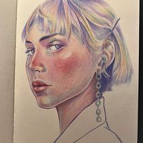 Mi proyecto del curso: Dibujo de retratos llamativos con lápices de colores. Desenho, Desenho de retrato, Sketchbook, e Desenho com lápis de cor projeto de Montse Notari - 30.01.2023