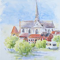 My project for course: Architectural Sketching with Watercolor and Ink. Sketching, Drawing, Watercolor Painting, Architectural Illustration, Sketchbook & Ink Illustration project by Renee Carrier - 01.29.2023