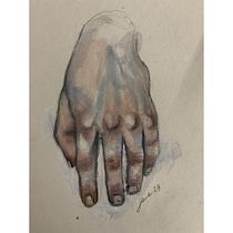 My project for course: Illustration of Hands with Expressive Watercolors. Painting, Watercolor Painting, and Figure Drawing project by Laura Di Stefano - 01.29.2023