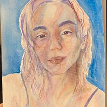 Mi proyecto del curso: Retrato artístico en acuarela. Fine Arts, Painting, Watercolor Painting, and Portrait Drawing project by Isidora Saavedra - 01.26.2023