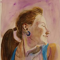 My project for course: Artistic Portrait with Watercolors. Fine Arts, Painting, Watercolor Painting, and Portrait Drawing project by szofisztik - 01.30.2023