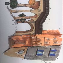 My project for course: Expressive Architectural Sketching with Colored Markers. Een project van  Ontwerp, Interieurontwerp e Interactief ontwerp van marinasolonos - 30.01.2023