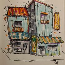 My project for course: Expressive Architectural Sketching with Colored Markers. Een project van  Schetsen,  Tekening,  Architecturale illustratie, Sketchbook y  Illustratie met inkt van Charlie Florentino - 30.01.2023