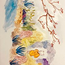 Mi proyecto del curso: Ilustración en acuarela con influencia japonesa. Traditional illustration, Drawing, and Watercolor Painting project by Raizo Chile - 01.31.2023