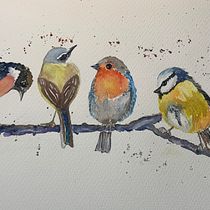 My project for course: Artistic Watercolor Techniques for Illustrating Birds. Traditional illustration, Watercolor Painting, Realistic Drawing, and Naturalistic Illustration project by patricia555 - 01.31.2023